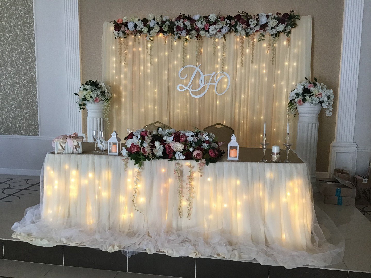 Декор стола жениха и невесты
