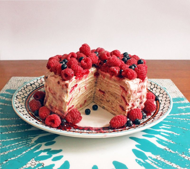 Блинный тортик с ягодами