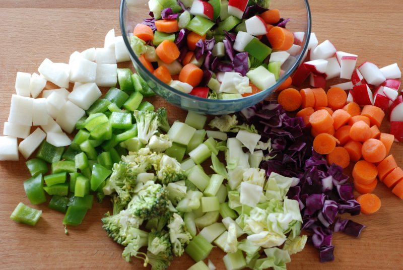 Овощной салат из сырых овощей