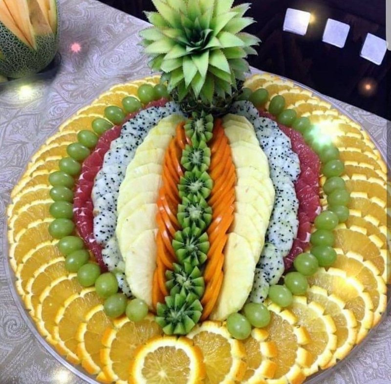 Красивая нарезка овощей и фруктов