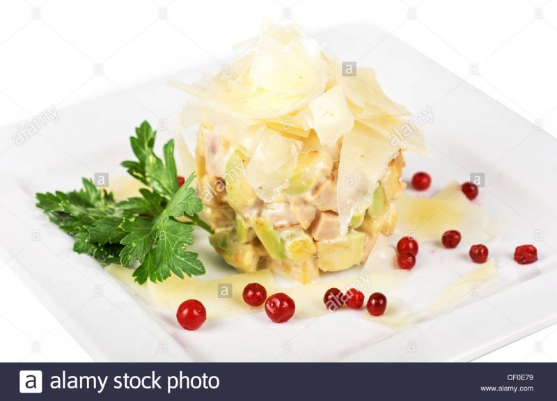 Салат из филе и с ананасом
