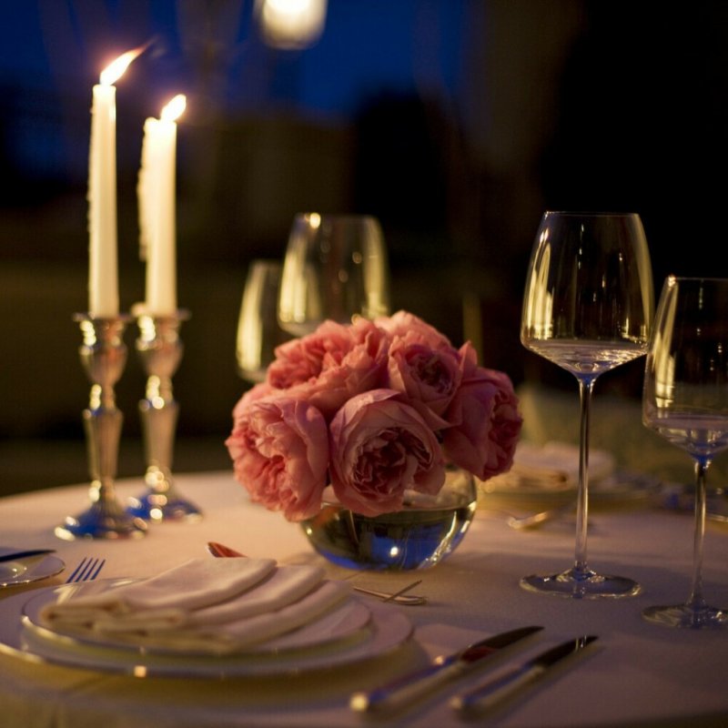 Композиция романтического ужина
