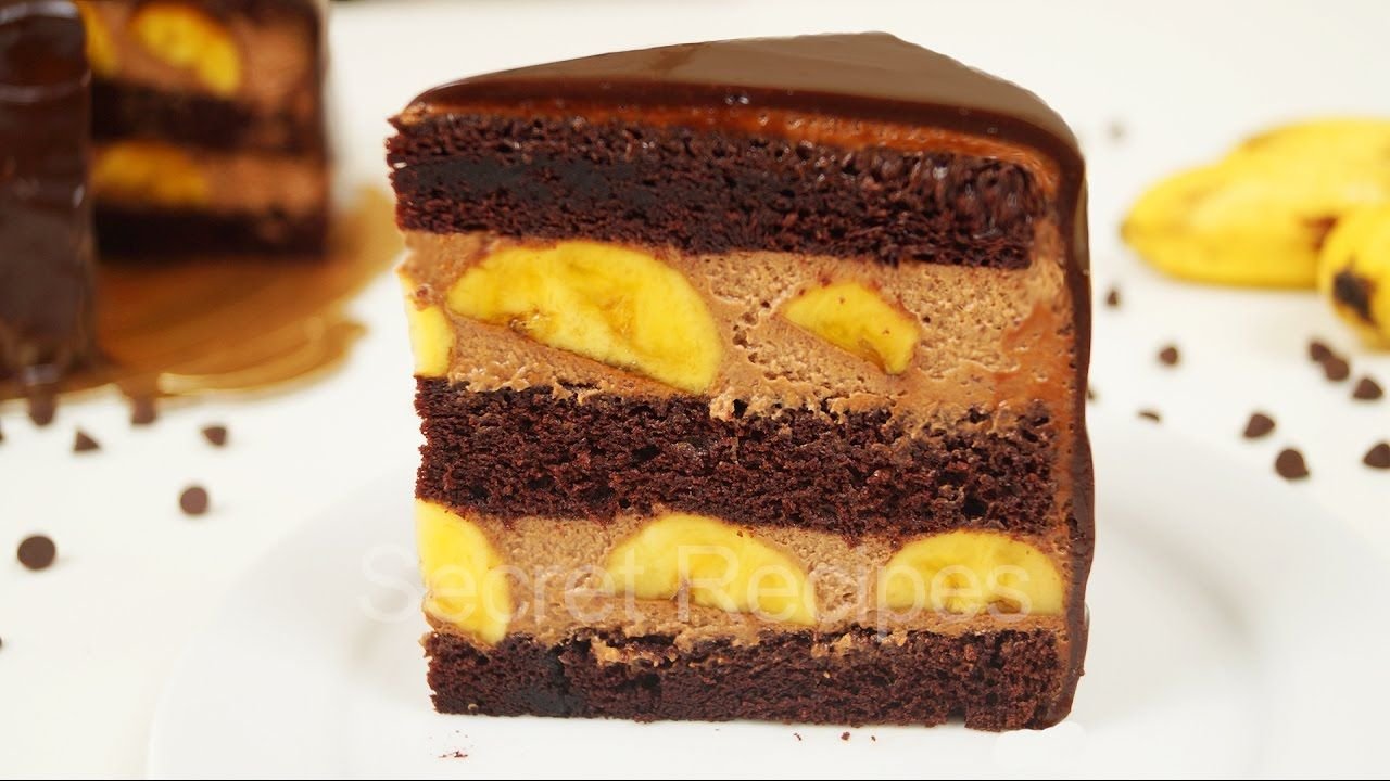 Торт бананово шоколадный крем для