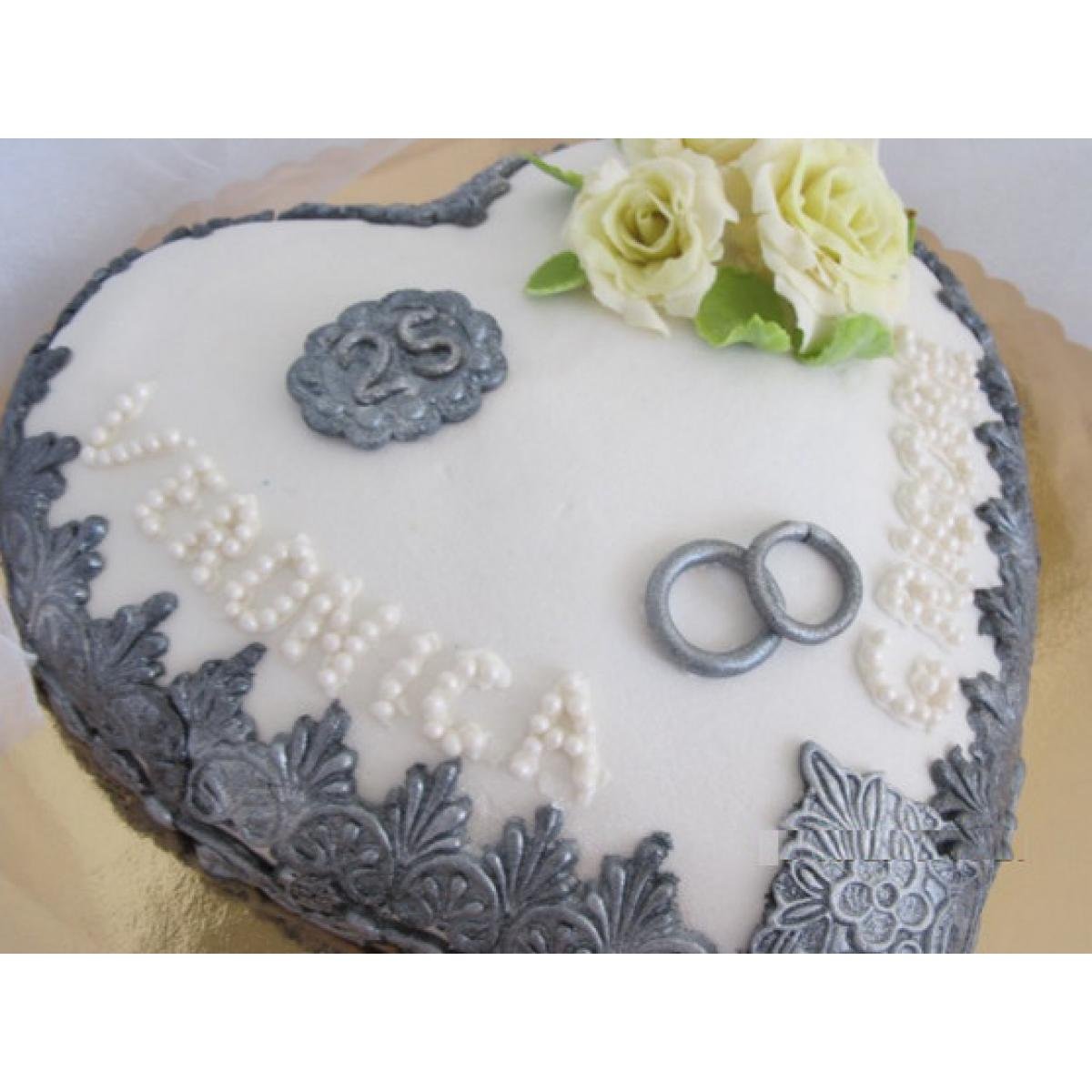 Торт на серебряную свадьбу кремовый