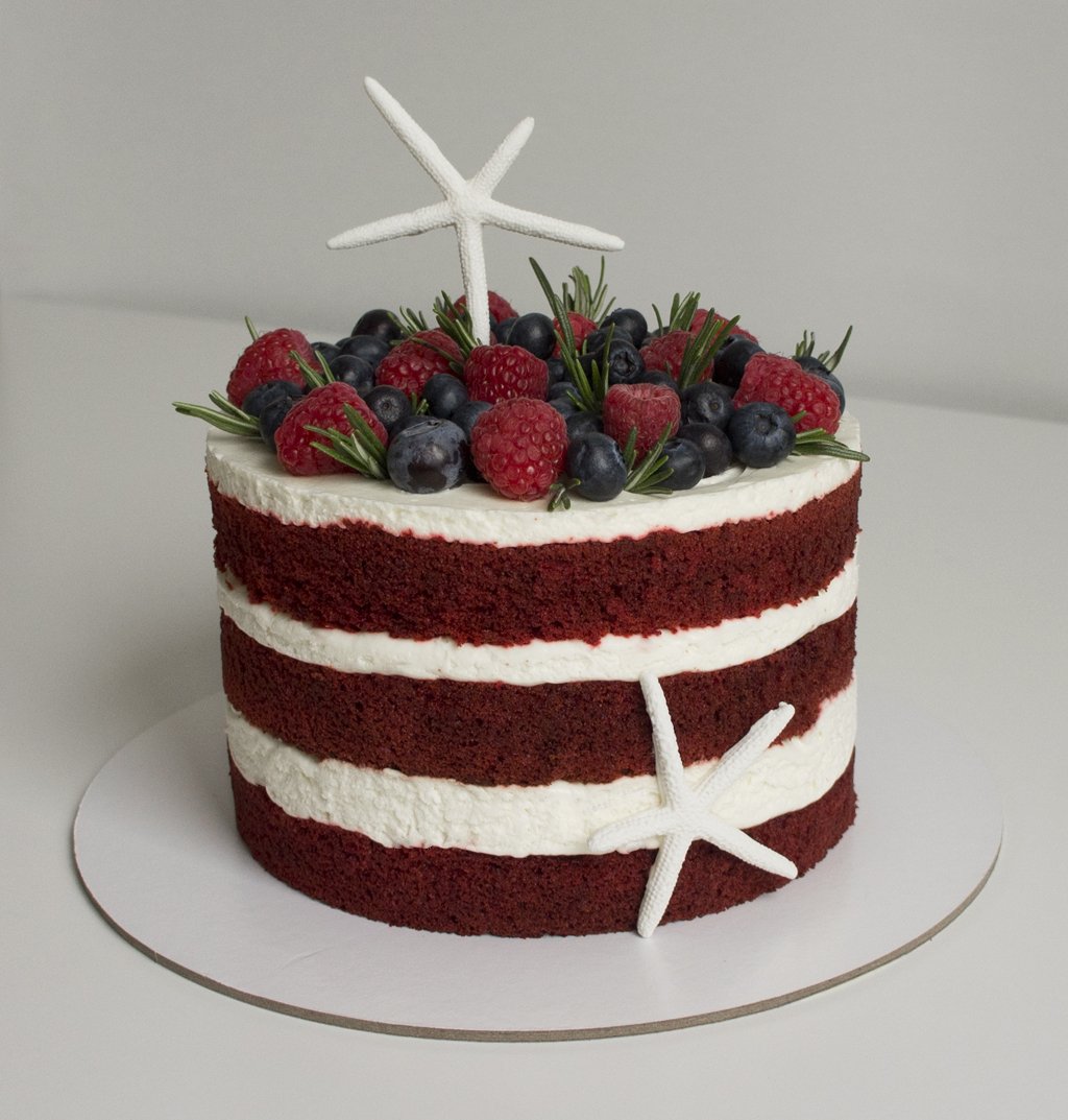 Как оформить торт красный бархат в домашних условиях фото