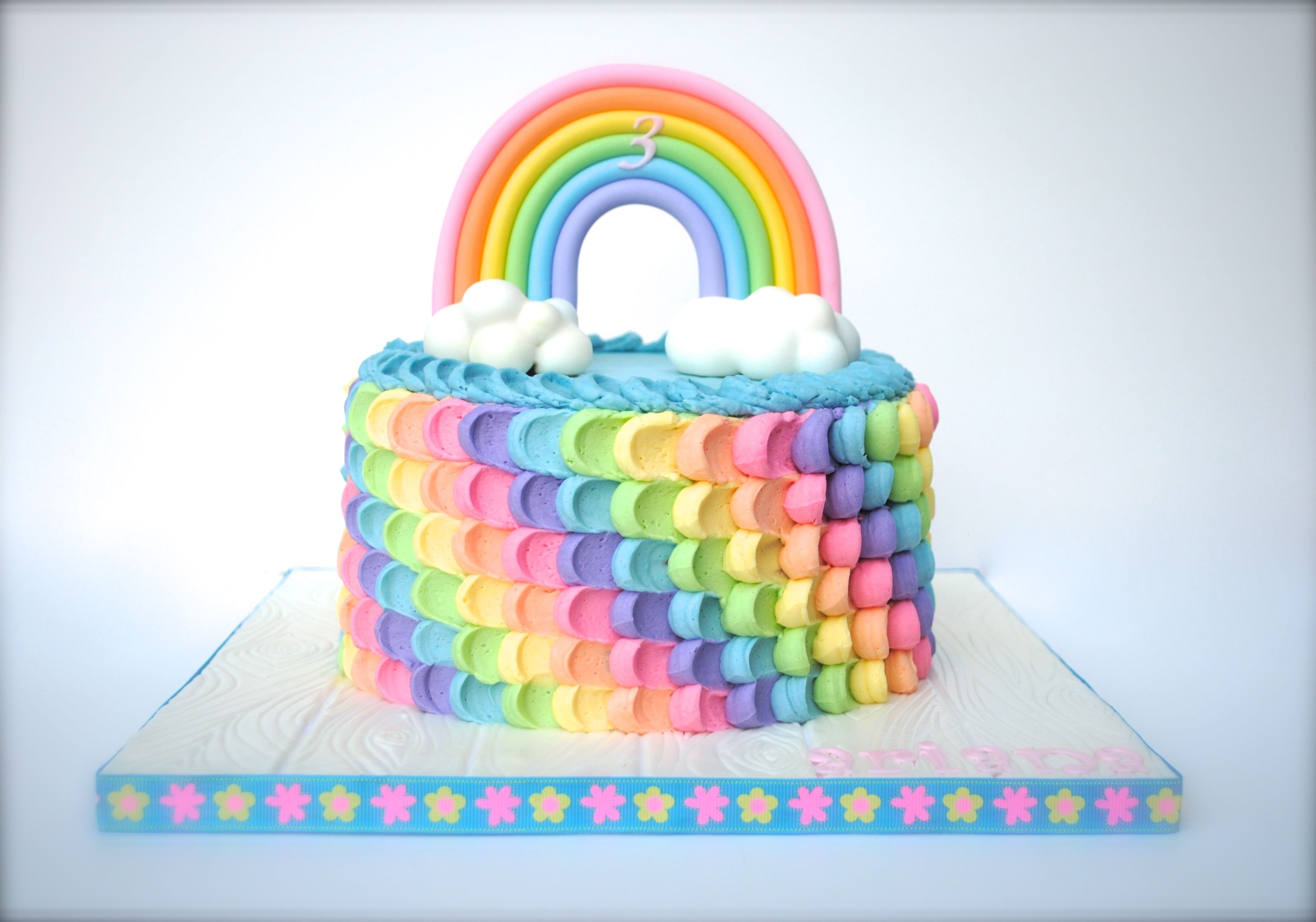Оформление торта с радугой радуга