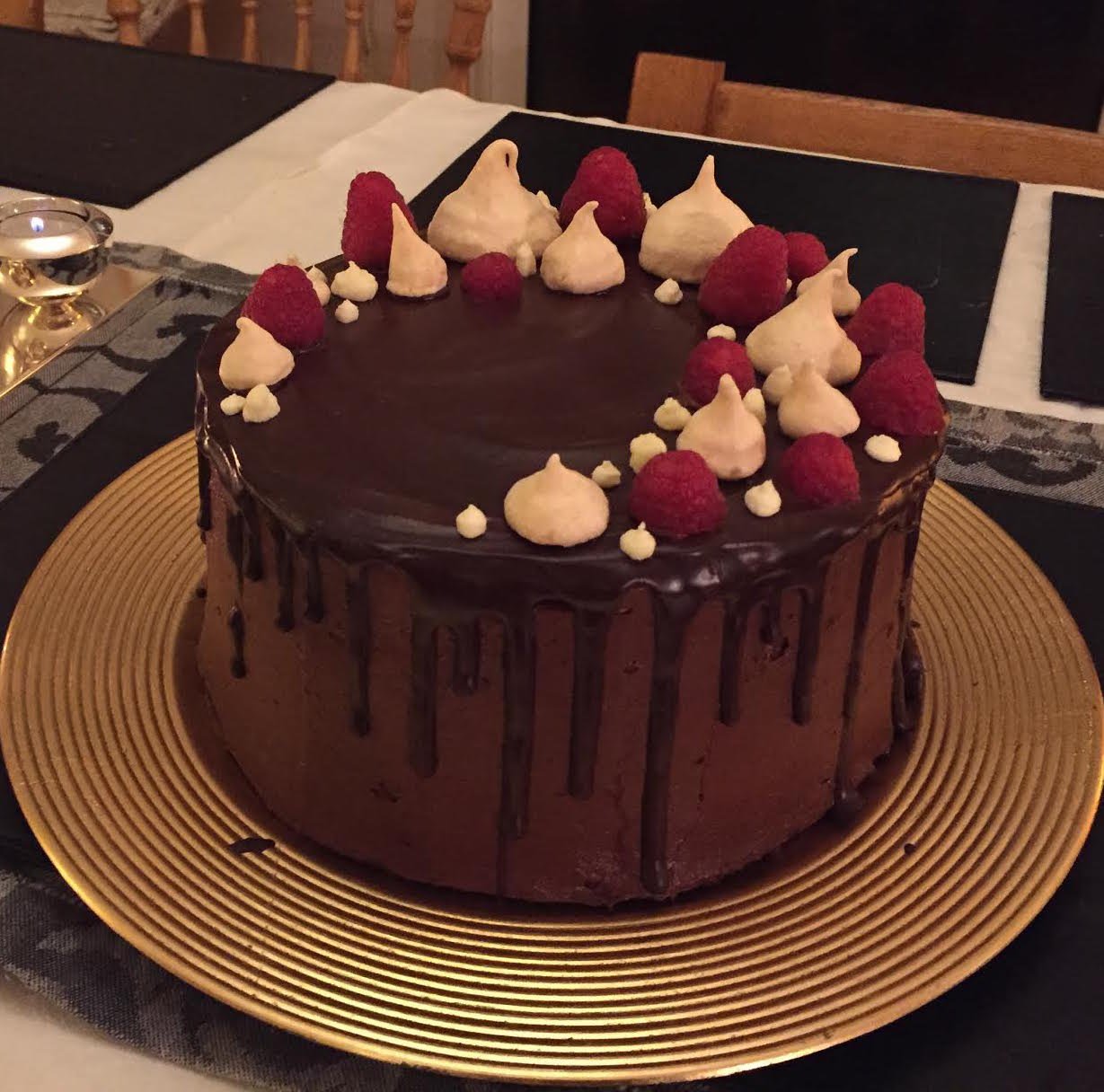 Декор торта с шоколадным ганашем