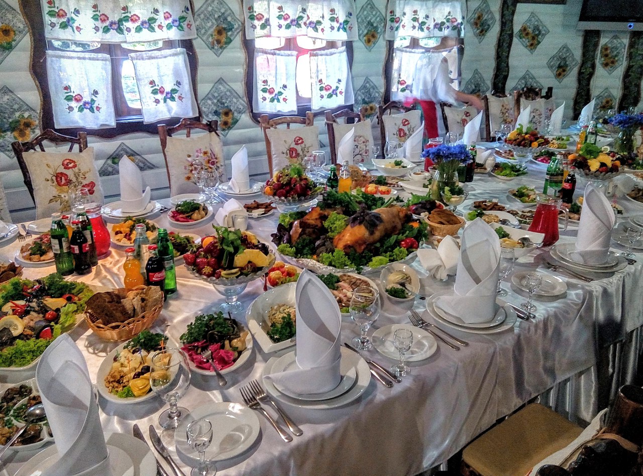 сервировка стола русская кухня