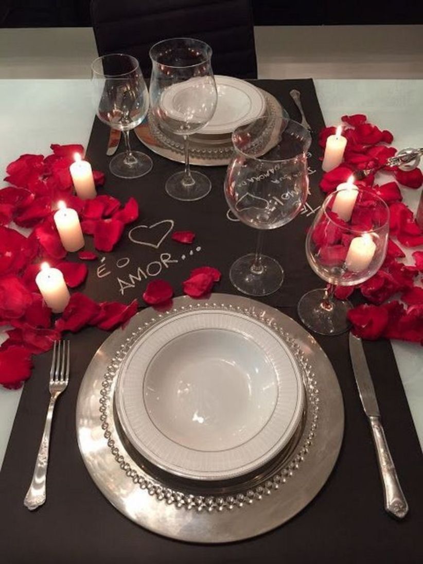 Сервировка стола романтический ужин