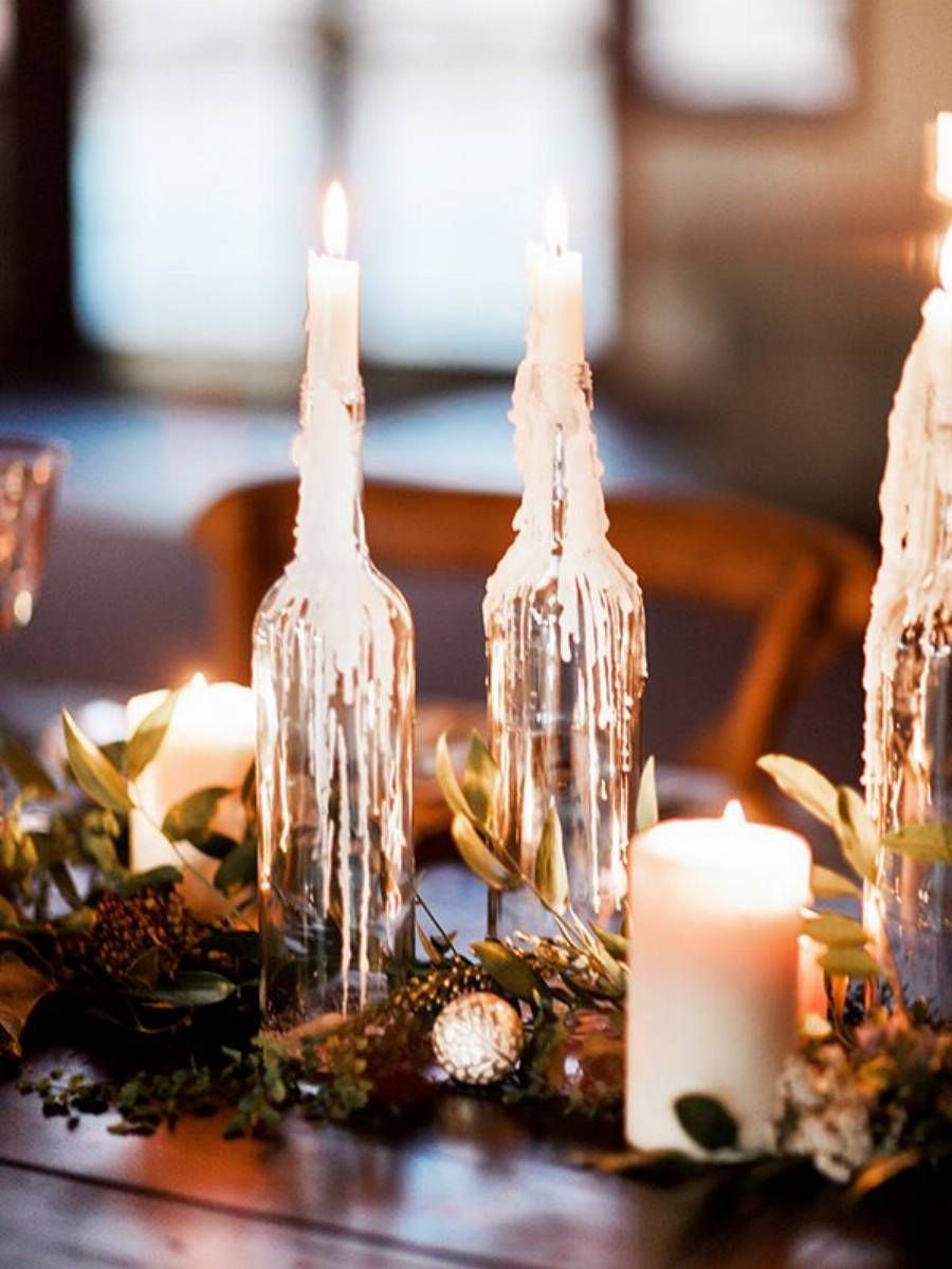 Свечи на свадебном столе