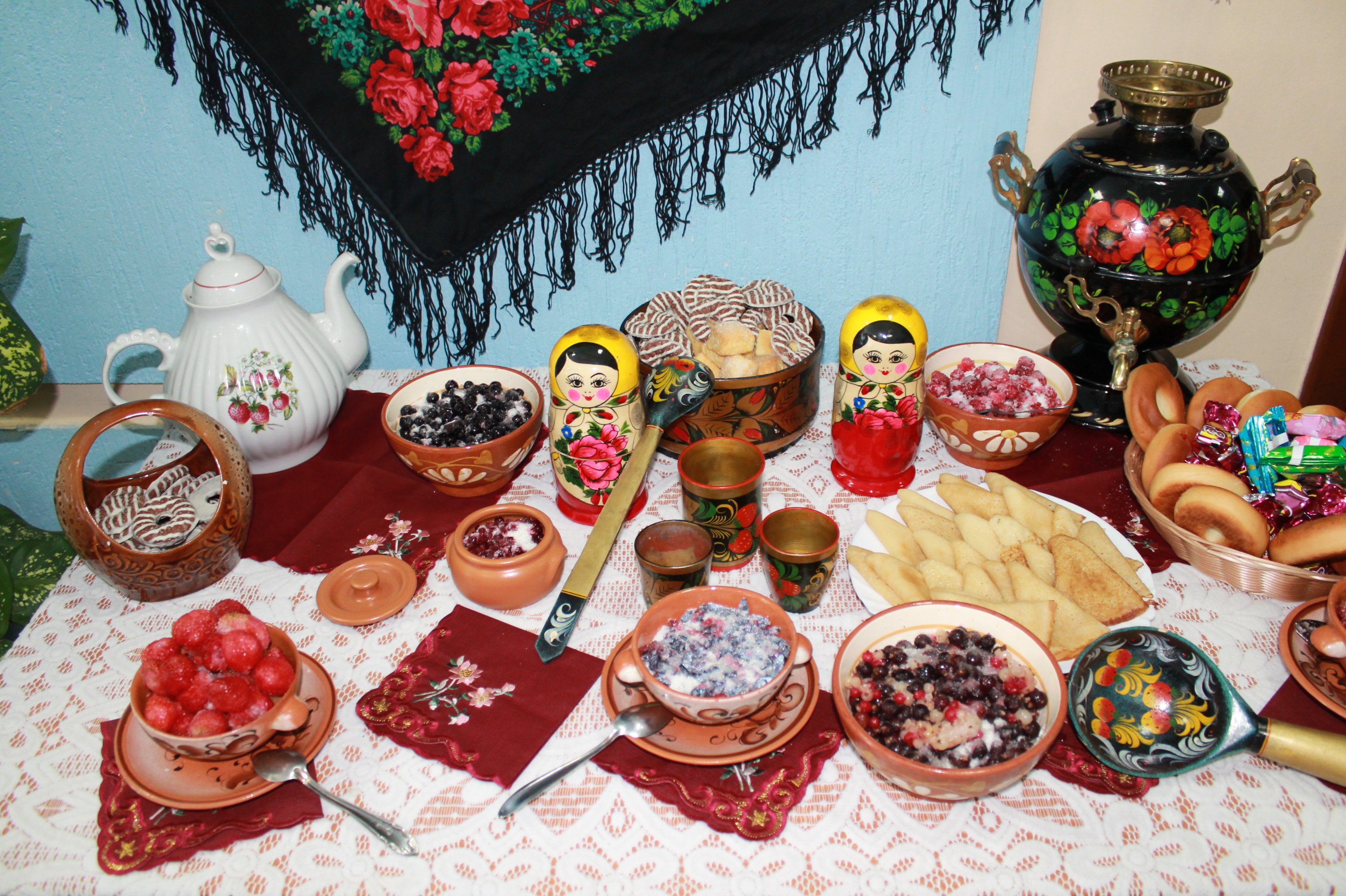 сервировка стола русская кухня