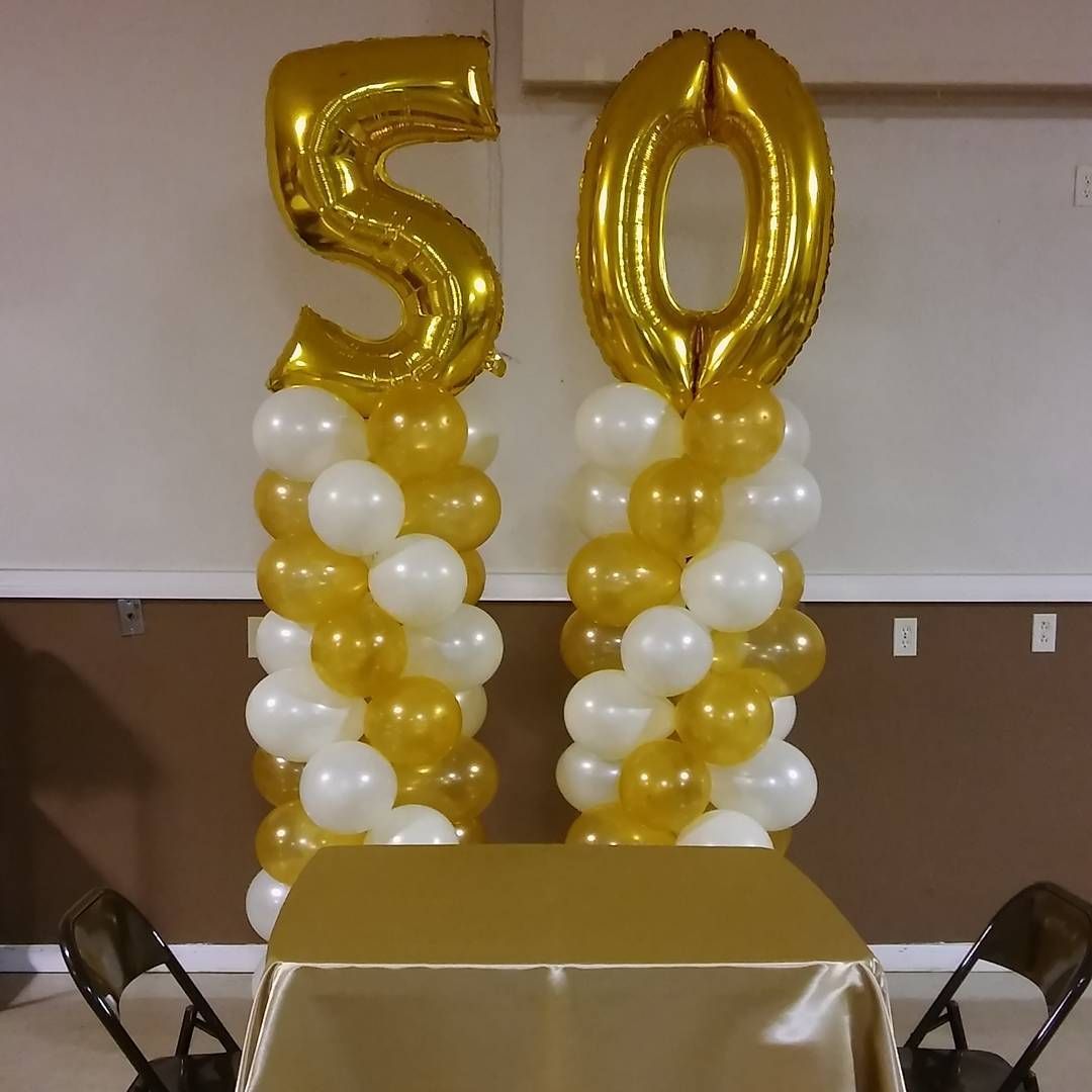 украсить зал шарами на 50 лет