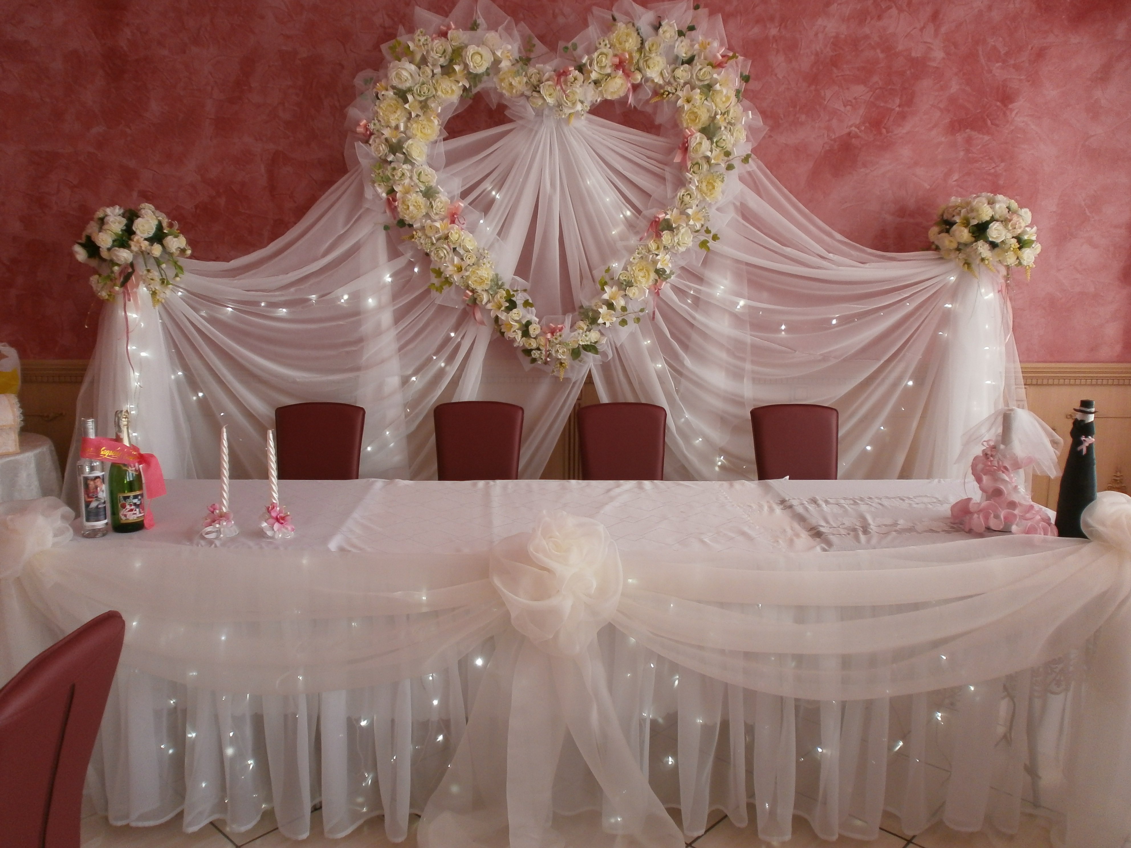 Как украсить зал на свадьбу своими руками недорого фото