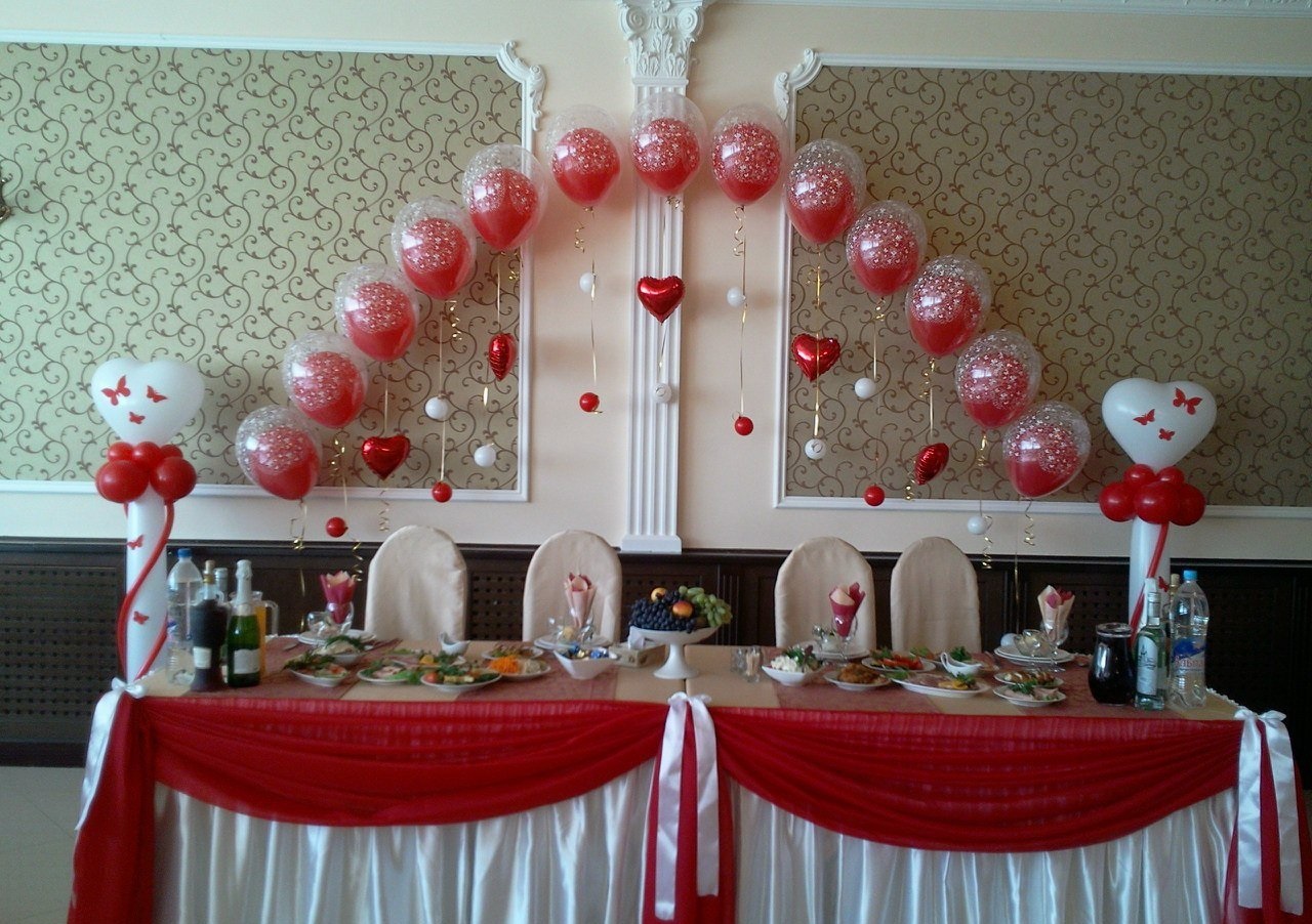 Фото украшение зала шарами на свадьбу фото своими руками