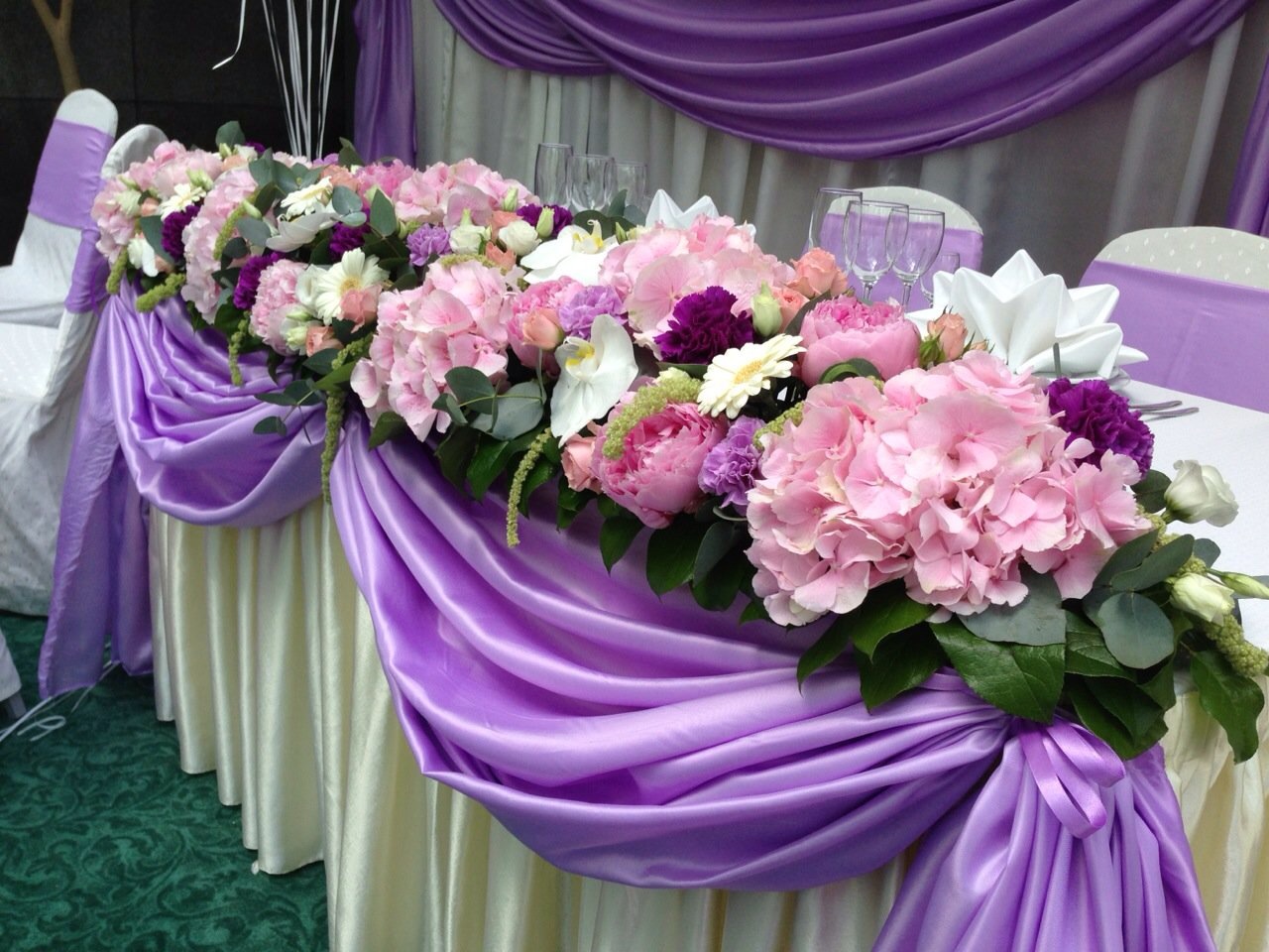 Цветы для украшения свадебного зала