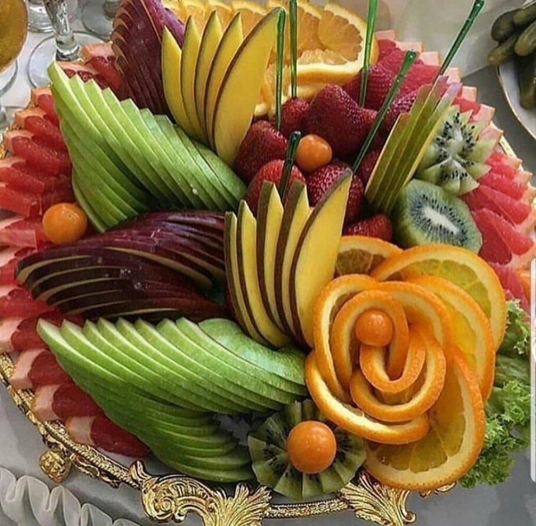 Красивая нарезка фруктов фото