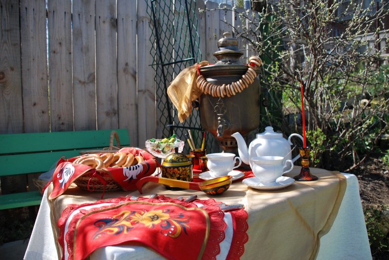 Русская традиция чаепитие с самоваром