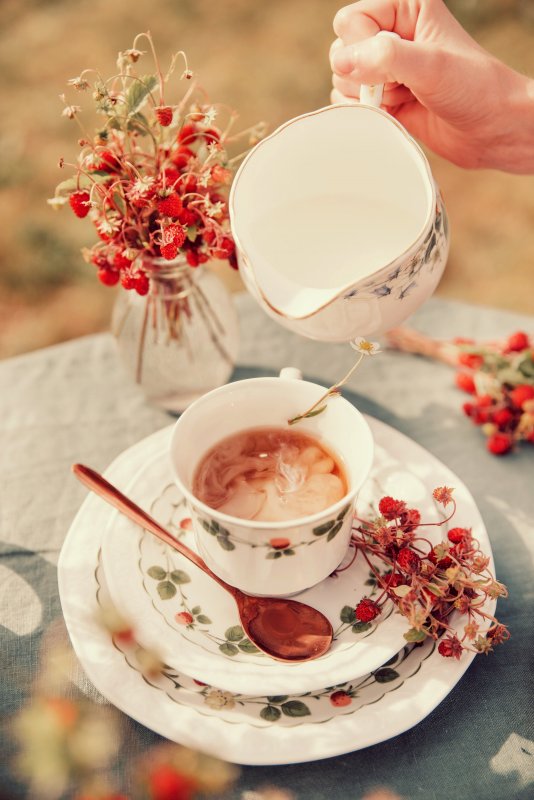 Красивая чашка с чаем