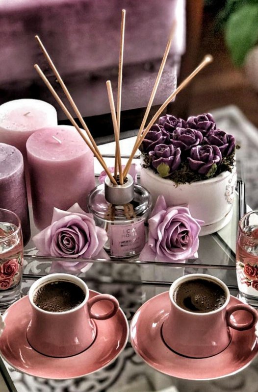 Кофе в розовых тонах