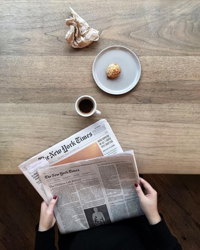 Утренняя газета и кофе