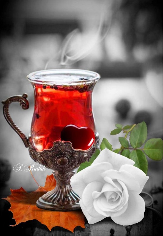 Роза и чашка чая