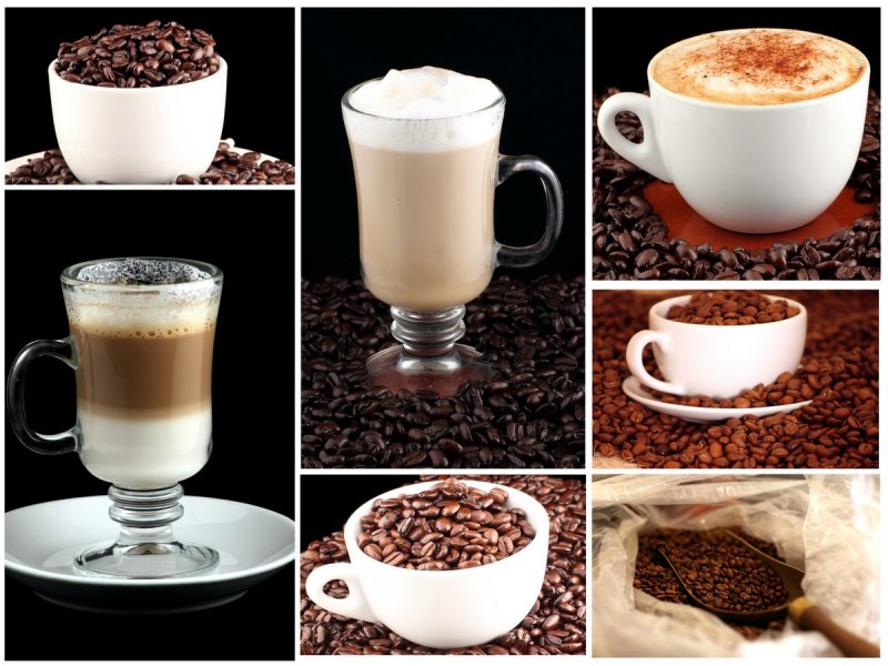 Разные виды кофе в чашке