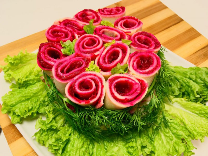 Салат роза из свеклы