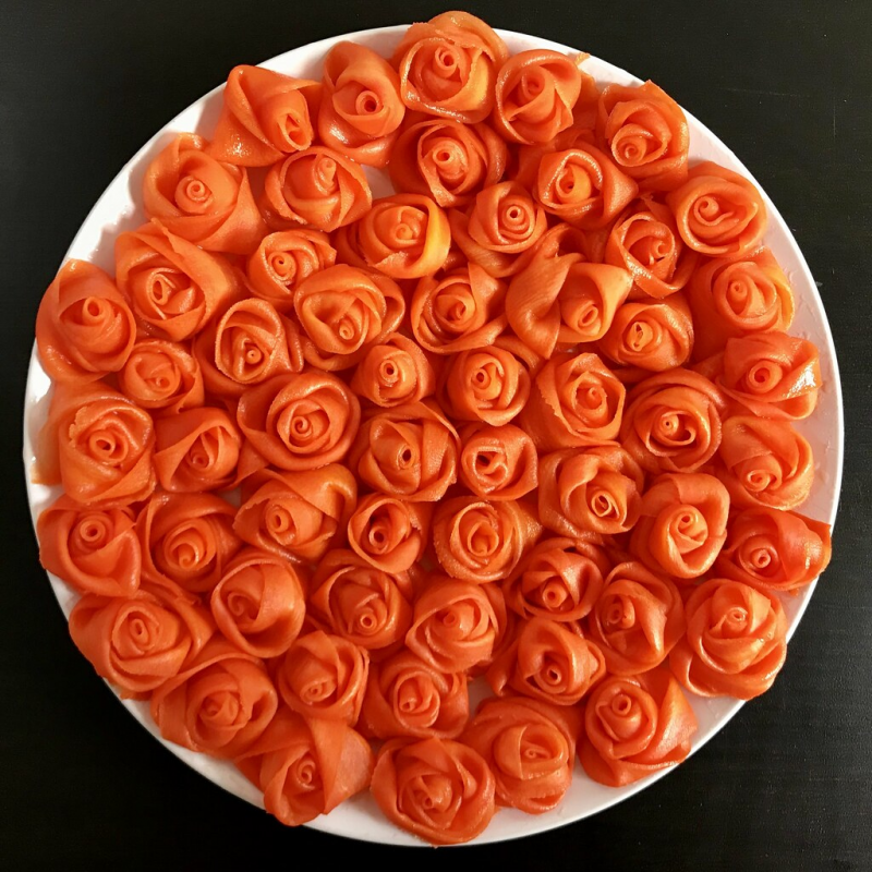 Цветочки из моркови