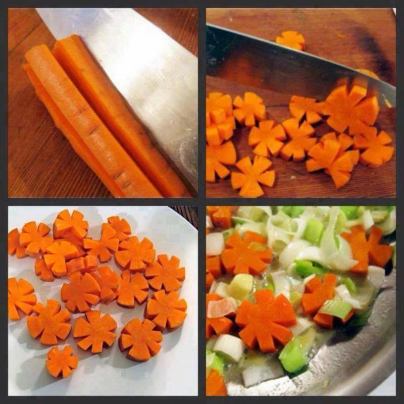 Украшения из моркови для салатов
