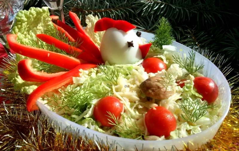 Новогодний салат Свинка