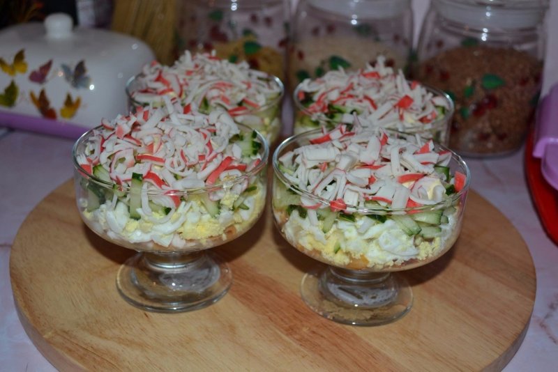 Тарталетки с креветочным салатом