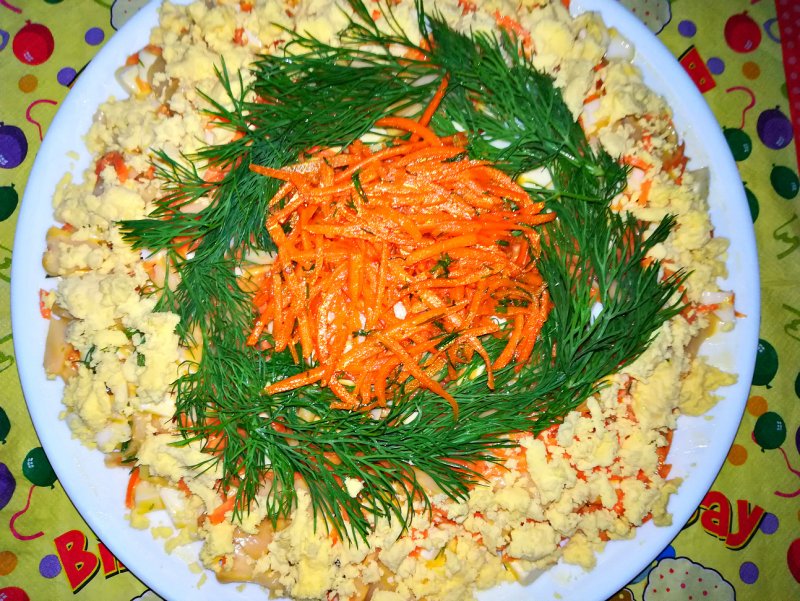 Салат Фаттуш с корейской морковью