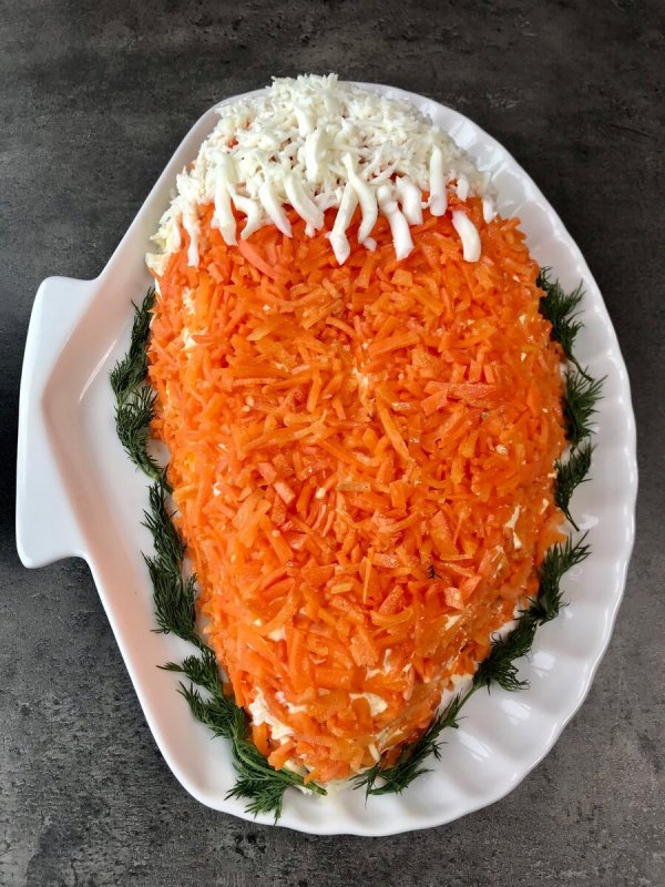 Салат Ежик с корейской морковью