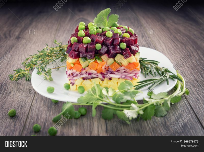 Салат винегрет с квашеной капустой