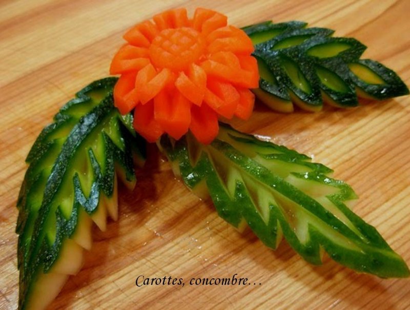 Роза из моркови Карвинг