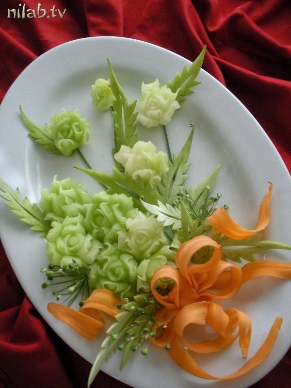 Цветы из овощей и фруктов