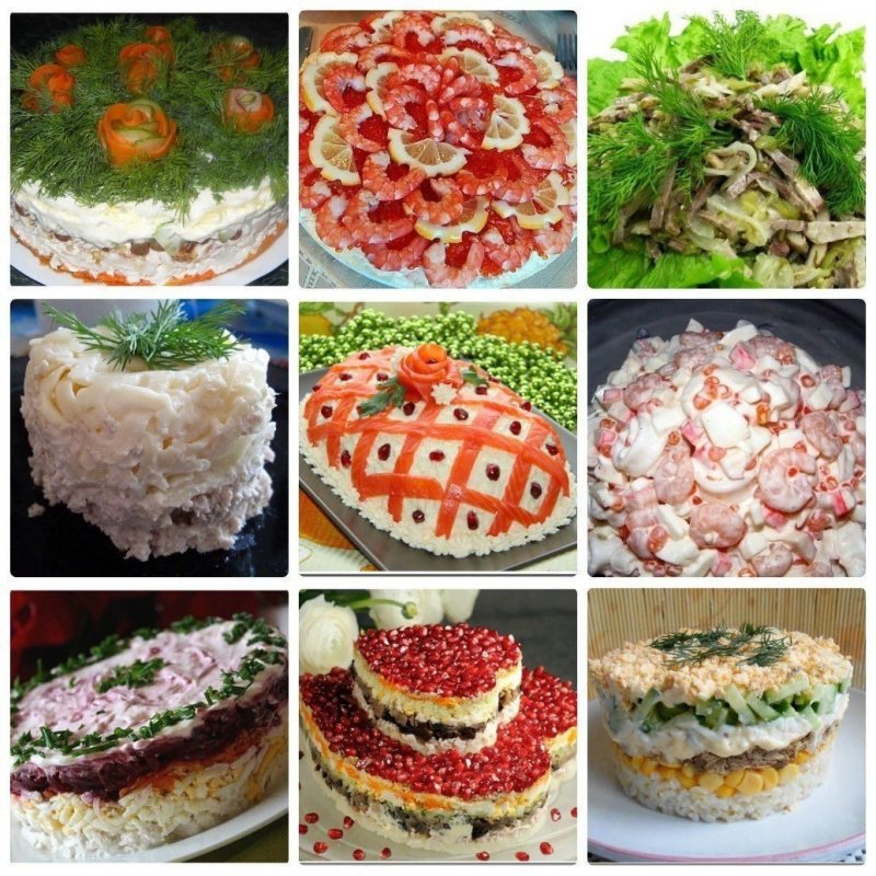 Праздничные салаты на день рождения простые и вкусные