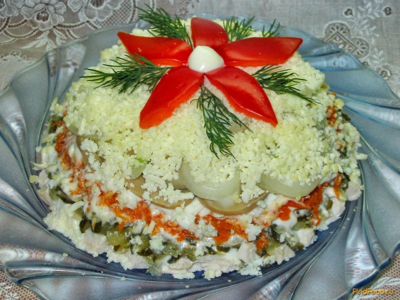 Салат белая Березка с черносливом
