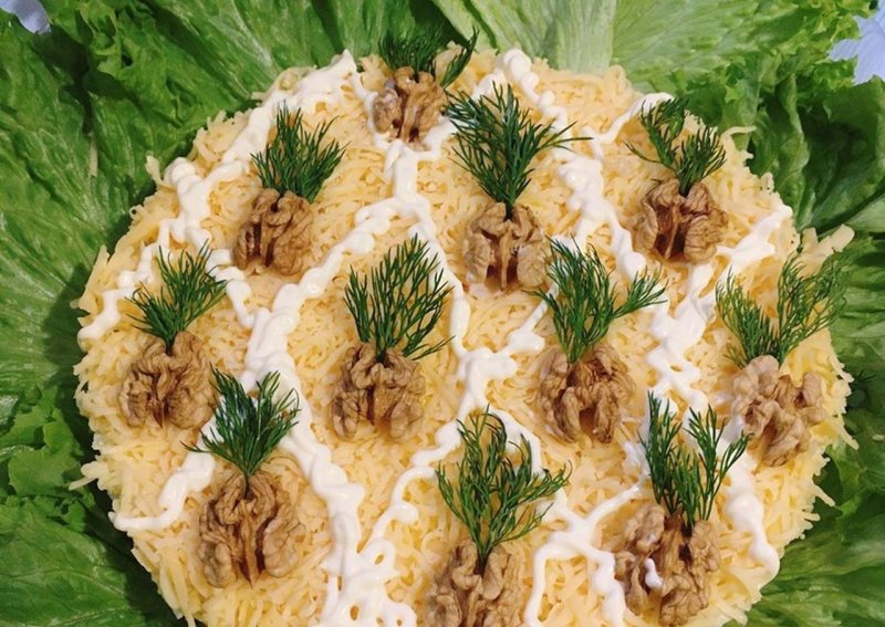 Салат куриная грудка ананас грибы