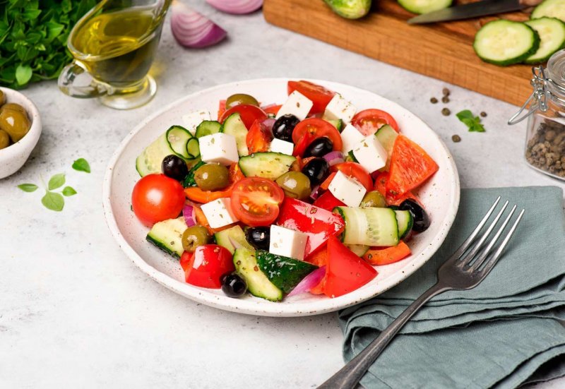 Греческий салат нарезка
