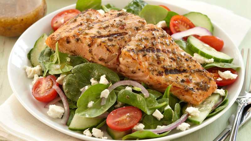 Grilled Fish with a Fresh Salad has