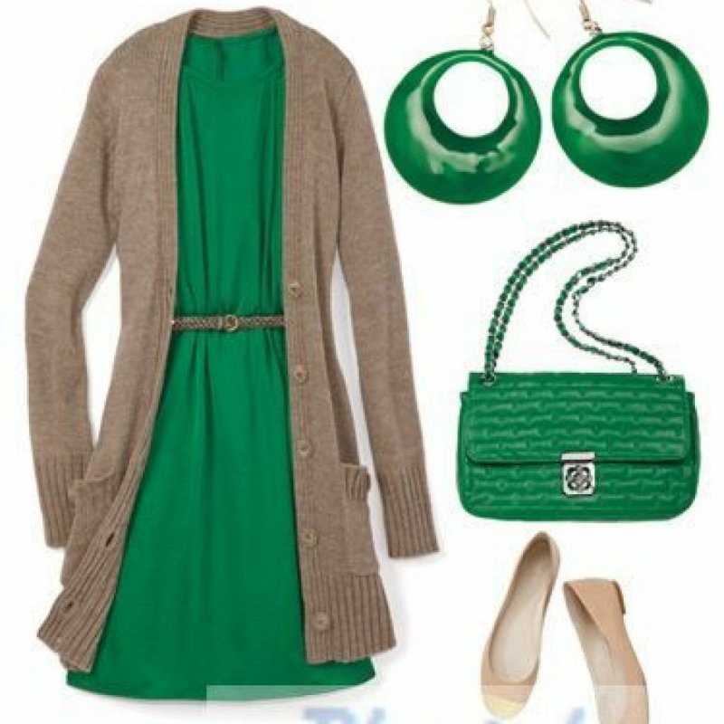 Сочетания темно зеленого цвета в одежде
