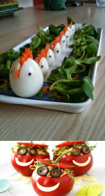 Украшение из яиц для салатов