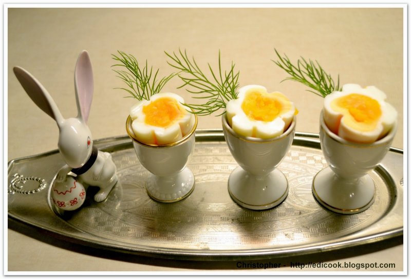 Салат с половинками яиц сугробы