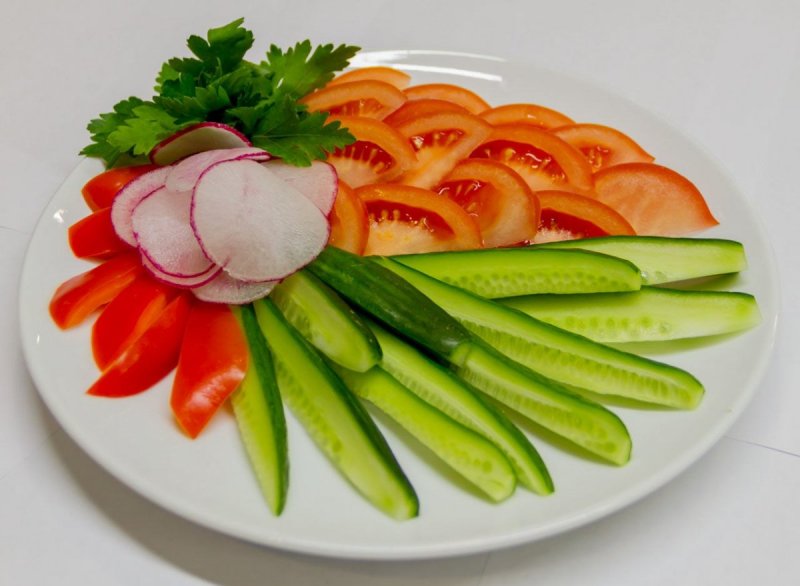 Разрезанные овощи
