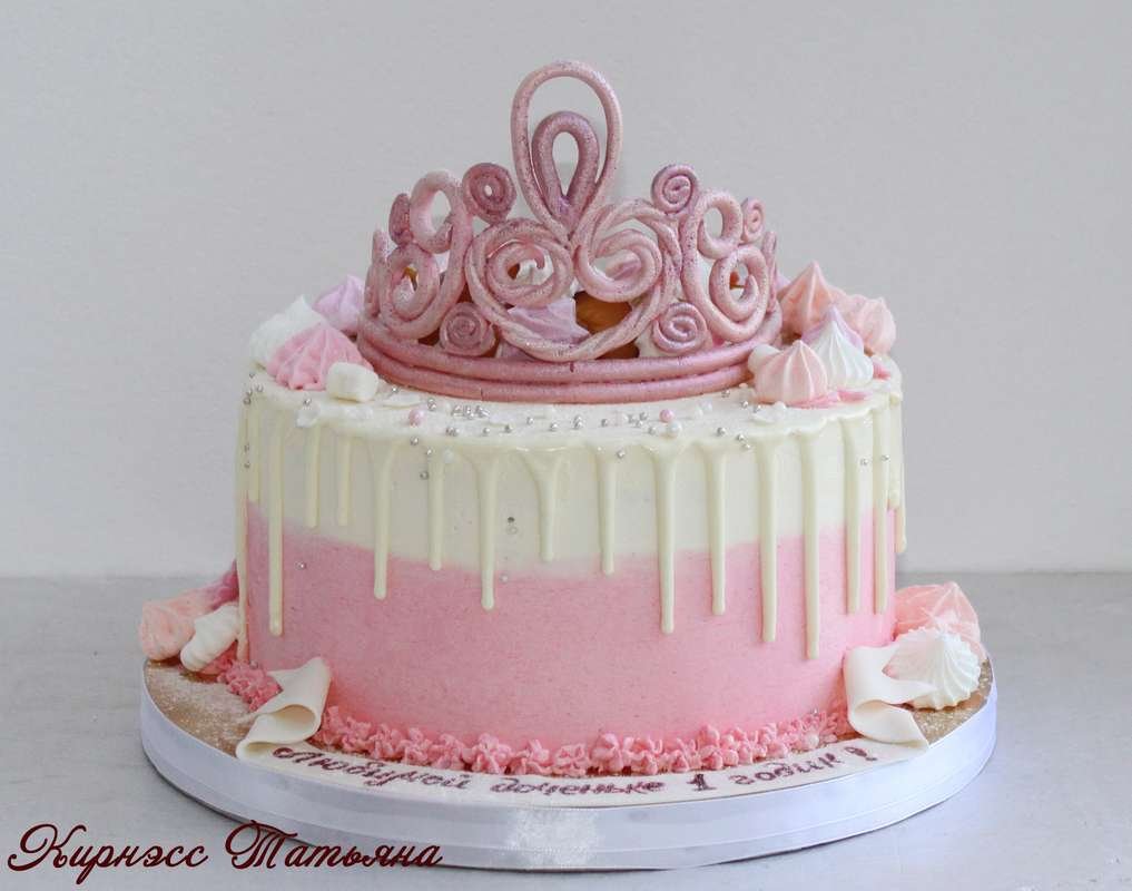 Торт для девочки кремовый на день рождения