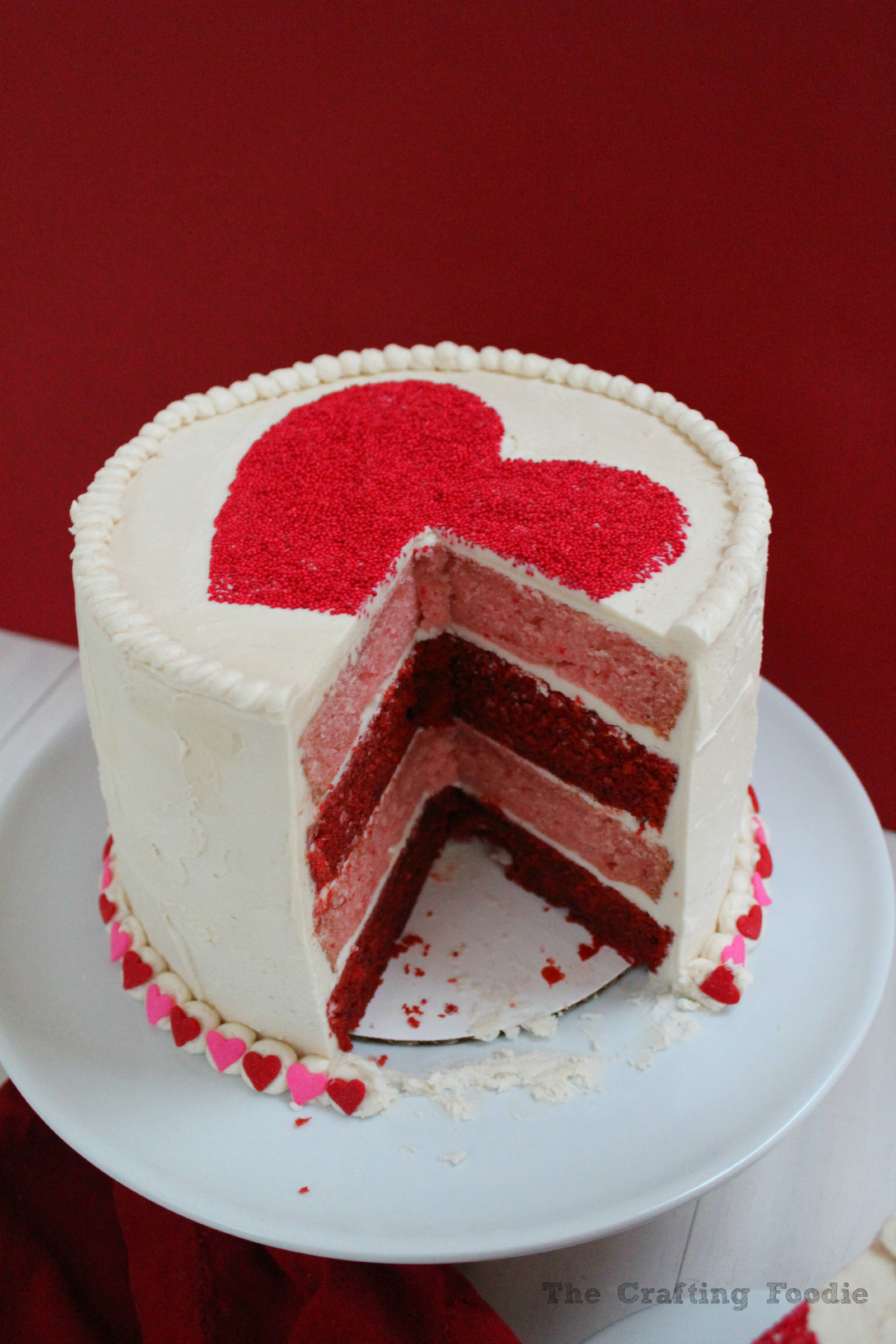 Торт красный бархат розовый