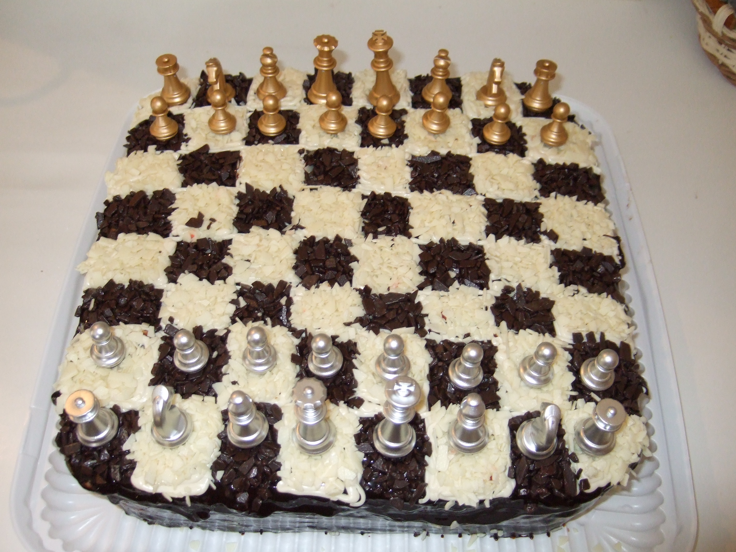 Торт шахматная доска кремовый