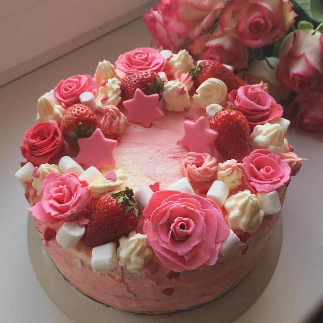 Торт для мамы на день рождения оригинальный без мастики фото