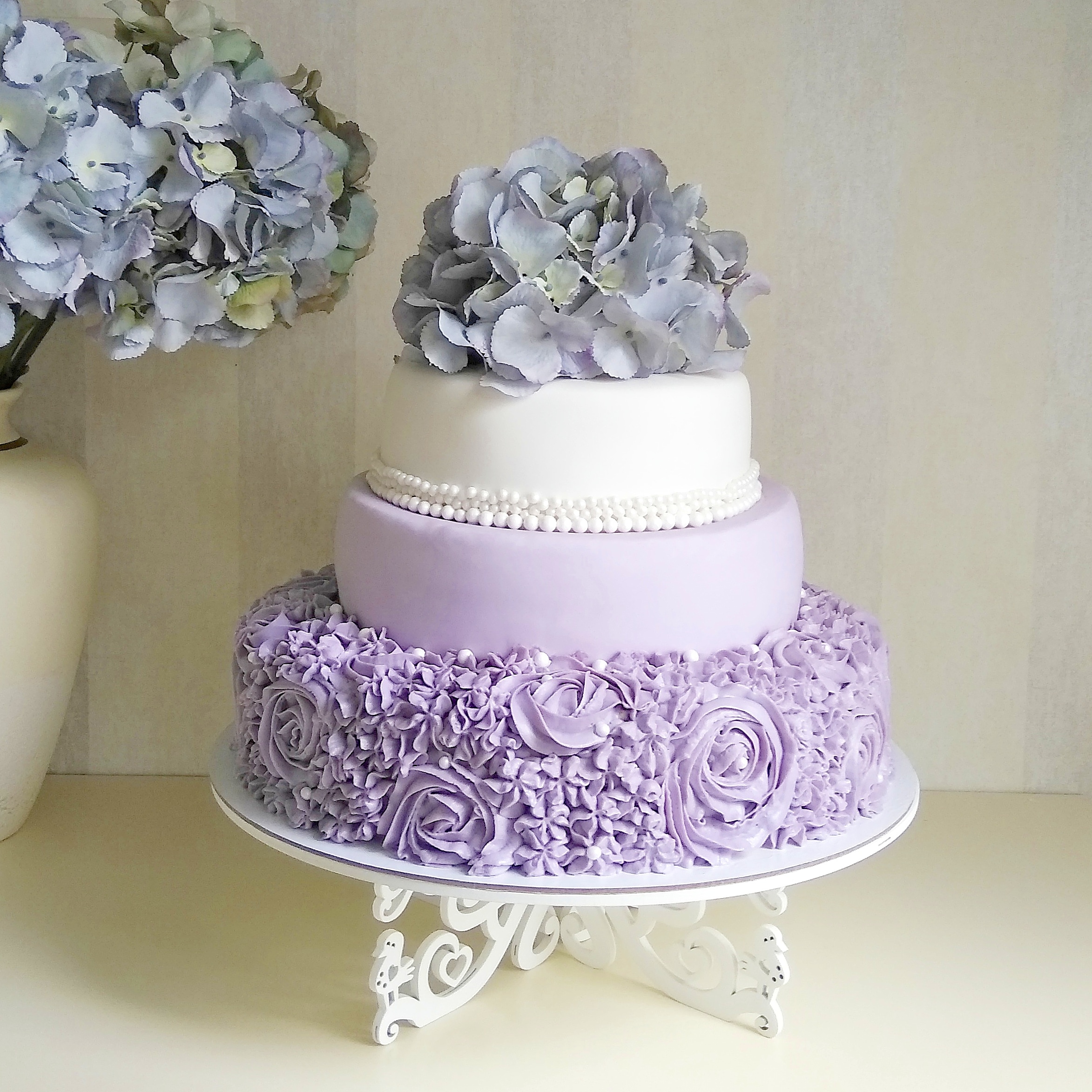 Свадебный торт одноярусный Лаванда